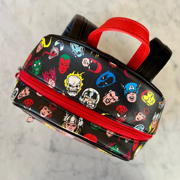 Marvel Funko Mini Black Back Pack Bag with Character's Heads All Over Print - Picture 8 of 10